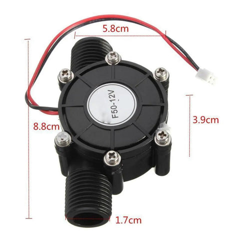 Compact 12V Micro Hydroelectric Water Turbine Generator 10W Portable Power Unit with durable black structure, front view