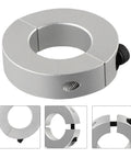 Durable Aluminum Alloy Shaft Collar Clamp Double Split Set Screw Anodized Finish For Tight Grab On Soft Shafts For Engine Work Projects For Versatile Setup Offers Rock Solid Grip Under High Load Stress Built To Last Long, silver split clamp