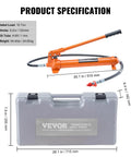 10 Ton Portable Hydraulics Porta Power Kit With 4.6 Ft Long Hose And Extended Handle Auto Body Frame Repair Jack in sturdy carry case