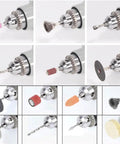 Reliable Workhorse Electric Die Grinder With 480W Motor And Six Step Variable Speed Dial Delivers A Clean 30000 Rpm with attachments for polishing.