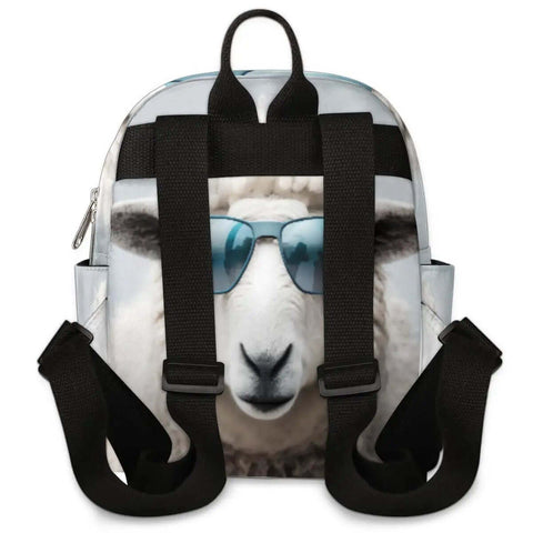 Mini Backpack Purse For Women With Adjustable Straps, Cute Sheep Print Small Daypack, Go To Everyday Carry Bag For Travel, Work, School, And Daily Errands