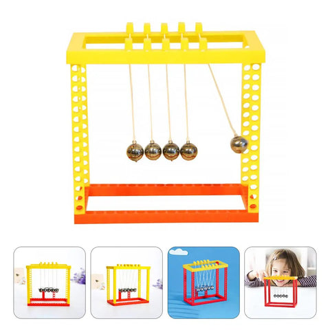 Newton Cradle Balance Ball Science DIY Assembly Educational Physics Experiment Desk Decor For Home Office Study Nerdy Desk Toy