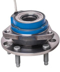 Front Wheel Hub And Bearing Assembly For 5 Lug Vehicles With ABS Compatible With Buick Allure Century close-up view with blue ABS sensor