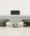 Side view of Wood Deck Removal Tool Four And A Half Inch for fast coating prep, showing attachment detail for standard five eighths inch angle grinders.