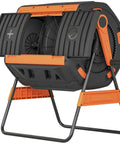 53 Gallon Dual Chamber Compost Tumbler With Geared Rotation Adjustable Vents Elevated Base And Lockable Handle for Garden