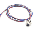 4 Pin A Code M12 Female Connector Cable With Straight Back Mount Waterproof Aviation Socket, unshielded PVC lead, IP67, 0.5m