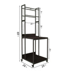 Beefed Up Heavy Duty 3D Printer Stand With Double Layer Filament Storage Rack; metal frame, 24x24 dimensions, wheels for mobility.
