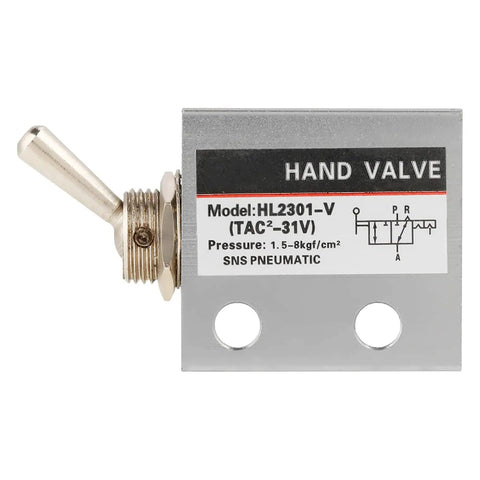 Three Way Two Port Pneumatic Toggle Valve With Hand Knob Control For Air Lines Easy To Install In Any System Mechanical Valve HL2301