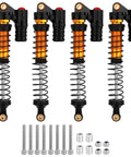 Beefed Up Aluminum Adjustable Piggyback Shock Absorber Oil Damper for One Tenth RC Crawlers, Black 120mm, with mounting hardware