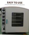 Durable Commercial Oven Handle For Baking Dryer on a large drying oven with a blue grip, featuring a glass window and control panel.