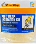 Fiberglass Pipe Insulation Kit For All Pipe Sizes With 25 Ft Vapor Barrier And 1.6 R Value packaging front view