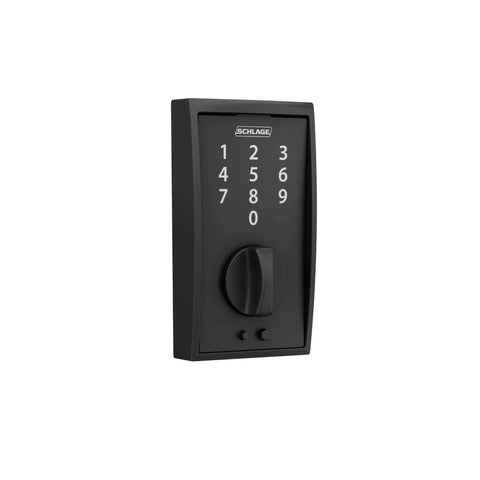 Lock It Down Tight With This Straight Up Solid Touchscreen Electronic Deadbolt In Matte Black Century Trim For Foolproof Grade 2 Security And Nineteen Quick Setup Codes Anytime