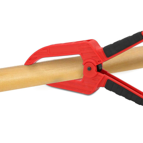 Grippy Woodworking Spring Clamp With Long Flat Nose For Precise Glue Ups And Fixture Work Plastic Handle Heavy Duty Metal Spring 3 Inch Opening