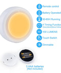 Two Pack Battery Operated LED Light Bulbs With Remote Control Dimmable Timer E26 Screw In Puck Lights AAA Battery Powered