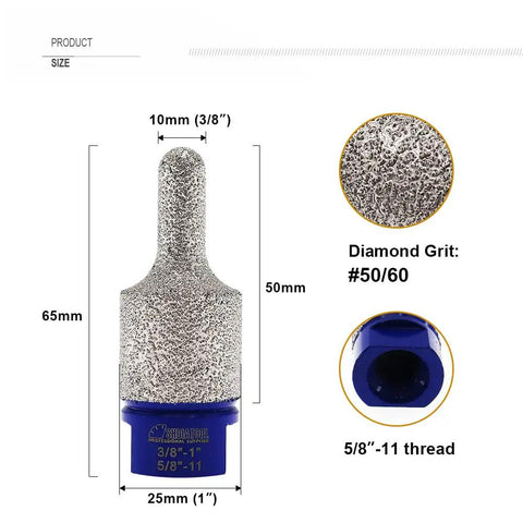 Diamond Finger Milling Bits Built Tough For Enlarging Shaping Rounding Bevels In Existing Holes On Porcelain Tile Ceramic Marble Granite