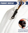Universal Zipper Repair Kit With Three Size Sets and Double Sided Zippers Replacement Kit for jackets shown in use with close-up