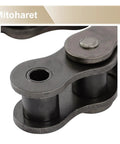 Get Your 100 Ft Roller Chain Kit With Connecting Link And Keep Your Machines Running Smoothly As This Heavy Duty Industrial Grade Link Is Perfect For Farm Trucks And Construction Jobs Because It Runs Super Tight And Lasts Long When You Push Hard To. close-up steel roller chain connecting link