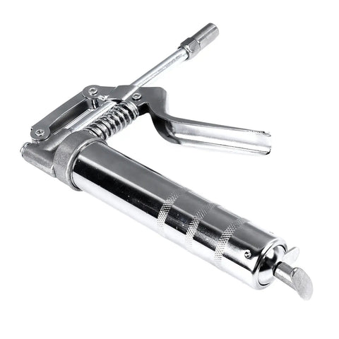 120cc Grease Gun Portable Lubrication Tool Chrome Plated Metal For Industrial Equipment Super Handy Squeeze Action Durable Chrome Filler
