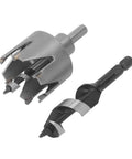 Heavy Duty Door Lock Installation Kit With 6 Blade Carbide Hole Saw For Wood And Metal Includes Auger Bit To Cut Precise Deadbolt Holes In Minutes No Splintering Or Slipping Guaranteed Pro Results. 54mm carbide hole saw and auger bit