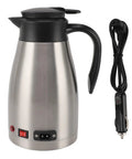 Heavy Duty 12V Car Electric Kettle With 1300ml Stainless Steel Body, electric kettle with cord for road use.