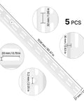 Premium Heavy Duty 60 Inch Shelf Pilasters 5 Pack Dual Track Upright Wall Shelving System Featuring Twin Slot Rails and Hardware 5 pieces with measurements.