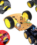 Mini DC Gearbox Motor Dual Shaft 1 To 48 TT Gearbox For Arduino Smart Car Robot 3 To 6V With Plastic Tire Wheels Pack Of 4 Sets