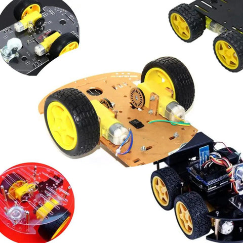 Mini DC Gearbox Motor Dual Shaft 1 To 48 TT Gearbox For Arduino Smart Car Robot 3 To 6V With Plastic Tire Wheels Pack Of 4 Sets