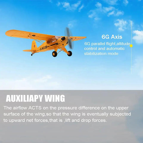 Flying A160 J3 Brushless RC Plane with 5CH 3D/6G Modes, highlighting its lightweight EPP design and detachable wing