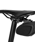 Sidekick Wedge Pack With Fixer F25 Small SemiRigid Weather Resistant Bike Saddle Bag attached under bike saddle