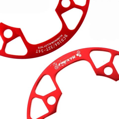 Red aluminum Mountain Bike Chainring Guard 104 BCD Aluminum Alloy Protector Cover For 32T To 34T 36T To 38T And 40T To 42T Chainrings