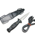 Titanium Talon Spearfishing Dive Knife 8.5 Inch Black Blade With Low Volume Point Tip Full Tang Stainless Steel Straps Included