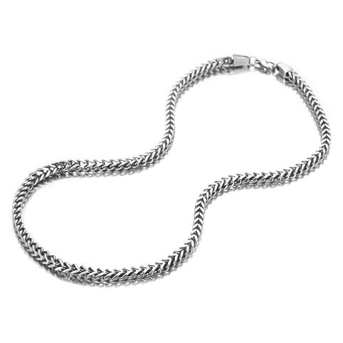 Mechanic Style Stainless Steel Mens Necklace Link Chain Silver Tone Dope Polished Finish Mens Jewelry 19 To 23 Inch Length