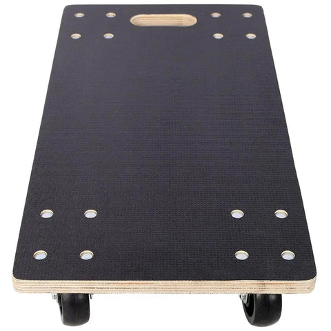 Heavy Duty 1320 LB Furniture Dolly With Four Swivel Casters Non Slip Plywood Platform For Moving Furniture, Appliances, Piano And Warehouse Equipment Black with smooth textured surface and visible casters