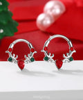Bold 16G Christmas Themed Septum Ring Green And Red Stainless Steel 316L V Shaped Teardrop Daith Clicker Cartilage Earring For Women 10 Mm