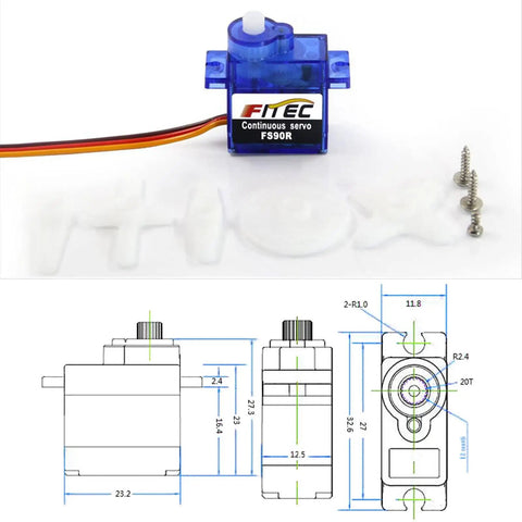 FS90R 360 Degree Continuous Rotation Micro Servo 9g RC Motor For Arduino Microbit Raspberry Pi DIY Projects Robotics image