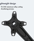 MTB Crankset 104 BCD Square Tapered 32 34 36 38T Chainring Options 170mm Or 175mm Arm Length Aluminum Black Red Built