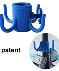 4 Prong Beach Umbrella Hook Hanging Organizer for towels hats clothes cameras sunglasses and bags blue durable plastic.