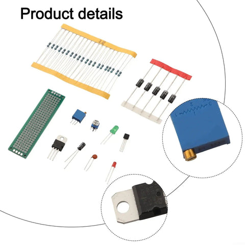 Product details of Ultra Complete 1818 Piece Electronics Components Kit With Resistors Capacitors LEDs Diodes Transistors Potentiometers And PCB Board In Durable Plastic Case For DIY Prototyping And Learning Electronics
