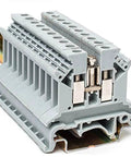 DIN Rail Terminal Block With Screw Clamp, 600V Rating, 20A Max, Handles 24 To 12 AWG, Nylon PA66 Housing, Copper Alloy Bodies