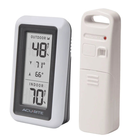 Digital Indoor Outdoor Thermometer With Wireless Sensor LCD Display And Daily High And Low Temperature Readings No Fuss Setup