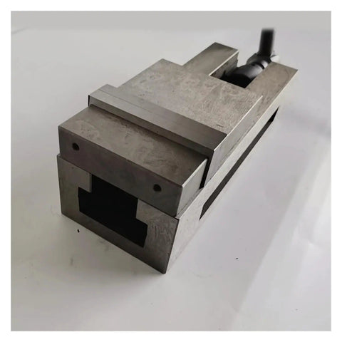 Get This Solid 4 Inch Precision Bench Vise Perfect For CNC Milling And Drilling Tasks, featuring a heavy-duty steel frame.