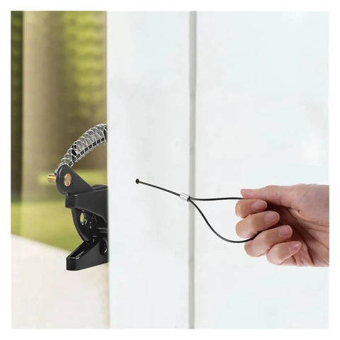 Hand pulling cable on Two Pack Gate Latch Cable Pull Kit With Spring Return Adjustable 2 To 6 Inch Opener for fences