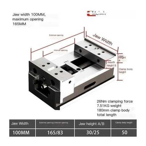 Heavy Duty 4 Inch Self Centering Vise Shop Tough Build With Concentric Parallel Jaws Dead Nuts Grip For Pipes And Round Stock Quick Bench Install showing dimensions and specifications.