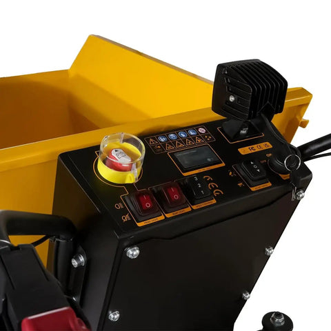 Control panel of Heavy Duty 1100 Lb Haul Ready To Roll Electric Wheel Barrow Dumper Cart With 48V Battery 1000W Motor