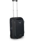 Daylite 40L collapsible wheeled carry on duffel in black, ideal for travel, featuring durable lightweight design and hidden backpack straps.