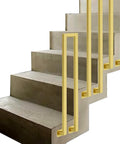 U Shape Stair Railing Indoor Outdoor Heavy Duty Galvanized Steel Handrail Wrought Iron Style on concrete staircase