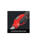 Cordless Weed Wacker String Trimmer With QuickWind Spool 4 Ah Battery And Charger Included, red and black two-speed control handle.