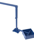 Heavy Duty Steel Portable Offset Jib Crane Built Like A Tank With 8 Ft I Beam And 250 Lb Capacity For Daily Shop Tasks And Smooth Material Handling Operations, blue steel structure with square base.