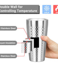 Rock Solid Double Wall Insulated Tumblers 19 Oz Set Of 8 Stackable Stainless Steel Cups showing double wall and vacuum insulation features.