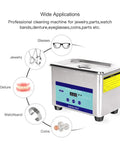 Heavy Duty Ultrasonic Cleaner With 800ml Stainless Tank And Adjustable Heat Settings For Jewelry Glasses Watches Dentures And Tech Gear